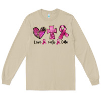 Mushroom Love Faith cure Breast Cancer Long Sleeve Tee - FaDigitalArtStudio