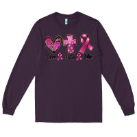 Plum Love Faith cure Breast Cancer Long Sleeve Tee - FaDigitalArtStudio