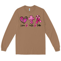 Toasted Coconut Love Faith cure Breast Cancer Long Sleeve Tee - FaDigitalArtStudio