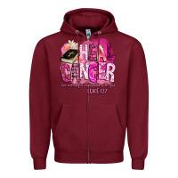 Burgundy heal cancer for nothing is impossible with god Zipper Hoodie - BarkalooDesign