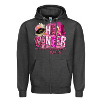 Charcoal Heather heal cancer for nothing is impossible with god Zipper Hoodie - BarkalooDesign