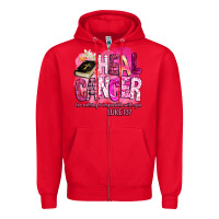 Red heal cancer for nothing is impossible with god Zipper Hoodie - BarkalooDesign