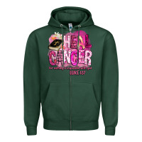 Sports Green heal cancer for nothing is impossible with god Zipper Hoodie - BarkalooDesign