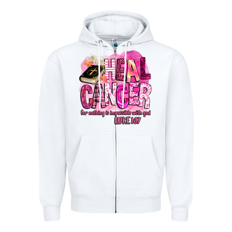 Heal Cancer For Nothing Is Impossible With God Zipper Hoodie by BarkalooDesign | Teevron