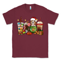 Burgundy Christmas coffee cups with Beagle Classic Tee - RanaPortraitStore