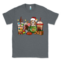 Charcoal Heather Christmas coffee cups with Beagle Classic Tee - RanaPortraitStore