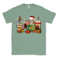Sage Christmas coffee cups with Beagle Classic Tee - RanaPortraitStore