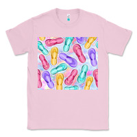 Bubblegum Pink flip flops with leopard Classic Tee - TumblerDesignByShophia