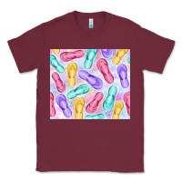 Burgundy flip flops with leopard Classic Tee - TumblerDesignByShophia