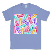 Colony Blue flip flops with leopard Classic Tee - TumblerDesignByShophia