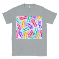 Heather Grey flip flops with leopard Classic Tee - TumblerDesignByShophia