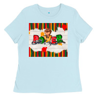 Baby Blue juneteenth black power Ladies Tee - TumblerDesignByShophia