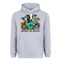 Heather Grey ocd obsessive cow disorder Heavyweight Hoodie - AdoDesignShop