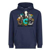 Navy ocd obsessive cow disorder Heavyweight Hoodie - AdoDesignShop