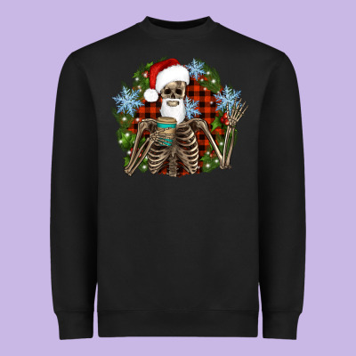Santa Skeleton Christmas Heavyweight Sweatshirt Designed By Artiststas