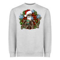 Heather Grey Santa skeleton christmas Heavyweight Sweatshirt - Artiststas