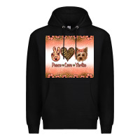 Black peace love yorkie Premium Hoodie - Jasminsmagicworld