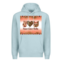 Blue Mist peace love yorkie Premium Hoodie - Jasminsmagicworld