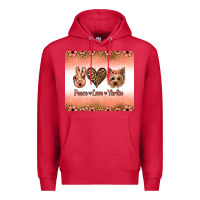 Cardinal peace love yorkie Premium Hoodie - Jasminsmagicworld