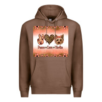 Chestnut peace love yorkie Premium Hoodie - Jasminsmagicworld