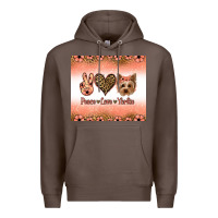 Coffee peace love yorkie Premium Hoodie - Jasminsmagicworld