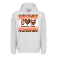Dove Grey peace love yorkie Premium Hoodie - Jasminsmagicworld