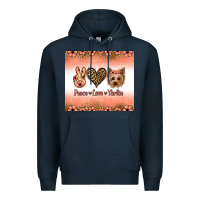 Navy peace love yorkie Premium Hoodie - Jasminsmagicworld