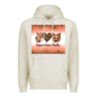 Oatmeal Heather peace love yorkie Premium Hoodie - Jasminsmagicworld