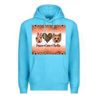 Ocean Blue peace love yorkie Premium Hoodie - Jasminsmagicworld