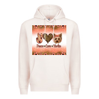 Pale Pink peace love yorkie Premium Hoodie - Jasminsmagicworld