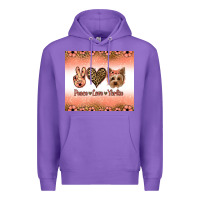 Purple peace love yorkie Premium Hoodie - Jasminsmagicworld