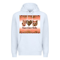 White peace love yorkie Premium Hoodie - Jasminsmagicworld