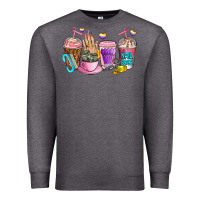 Charcoal Heather nail art  coffee cups Premium Sweatshirt - AdoDesignShop