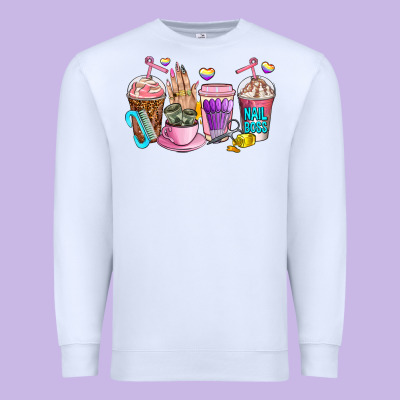 Nail Art  Coffee Cups Premium Sweatshirt Designed By Adodesignshop