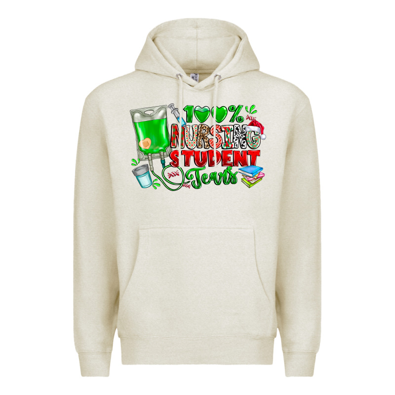100 Nursing Student Tears Premium Hoodie by CowhideDigitalArt | Teevron