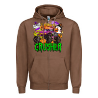 Chestnut spooky crusher monster truck Zipper Hoodie - BarkalooDesign
