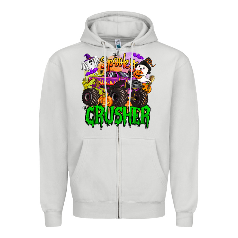 Spooky Crusher Monster Truck Zipper Hoodie by BarkalooDesign | Teevron