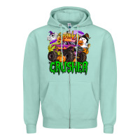 Seafoam spooky crusher monster truck Zipper Hoodie - BarkalooDesign