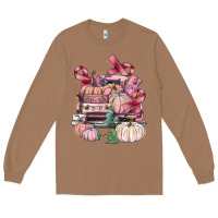 Toasted Coconut Breast Cancer truck with pumpkins Long Sleeve Tee - FaDigitalArtStudio