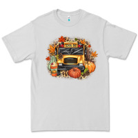 Dove Grey Fall School Bus Premium Tee - texasbilliewilder