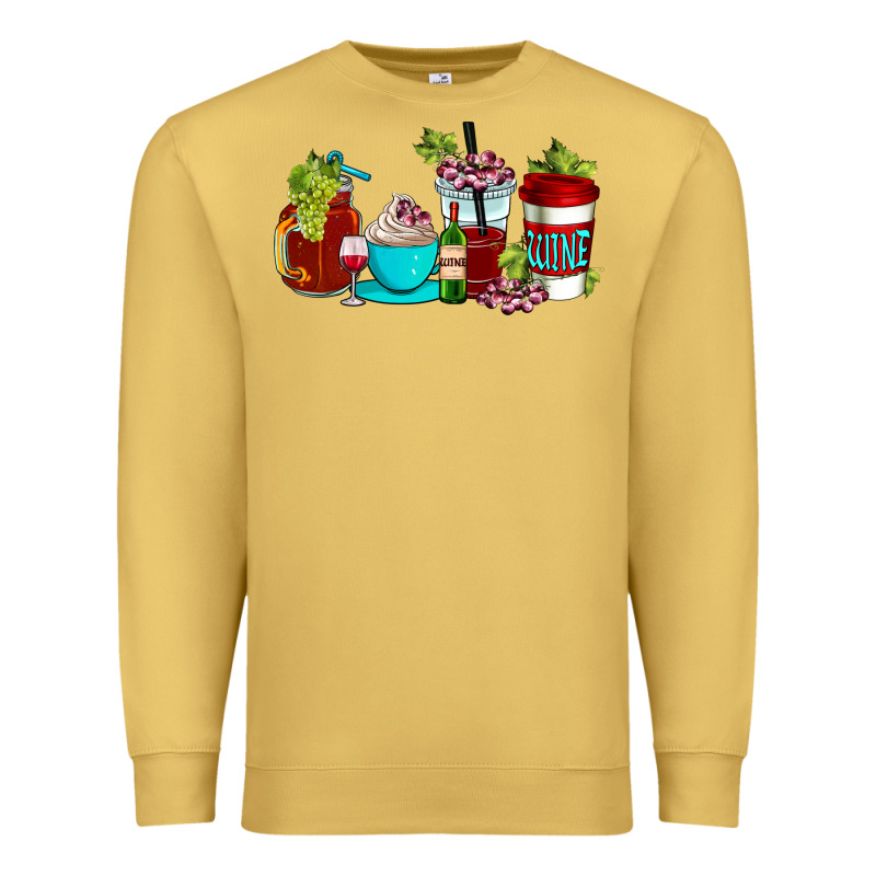 Wine Coffee Cups Premium Sweatshirt by AdoDesignShop | Teevron