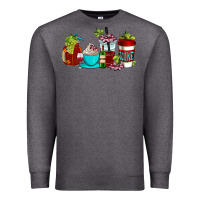 Charcoal Heather wine coffee cups Premium Sweatshirt - AdoDesignShop