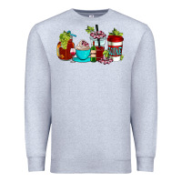 Heather Grey wine coffee cups Premium Sweatshirt - AdoDesignShop