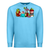 Ocean Blue wine coffee cups Premium Sweatshirt - AdoDesignShop