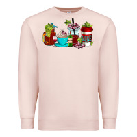 Pale Pink wine coffee cups Premium Sweatshirt - AdoDesignShop