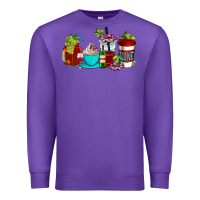Purple wine coffee cups Premium Sweatshirt - AdoDesignShop