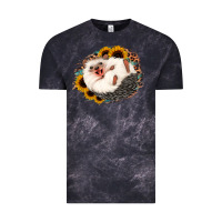 Cloud Black happy hedgehog sunflower leopard Vintage Tee - Jasminsmagicworld