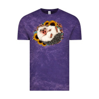 Cloud Purple happy hedgehog sunflower leopard Vintage Tee - Jasminsmagicworld