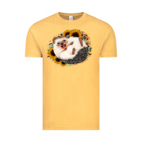 Vintage Mustard happy hedgehog sunflower leopard Vintage Tee - Jasminsmagicworld