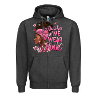 Charcoal Heather in october we wear pink Zipper Hoodie - BarkalooDesign